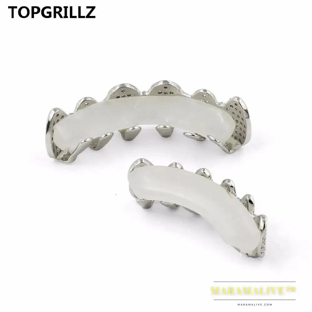 Classic 6/6 Hip Hop/Punk Teeth Grillz Set Gold Silver Color Top & Bottom Grills Dental Mouth Caps Cosplay Party