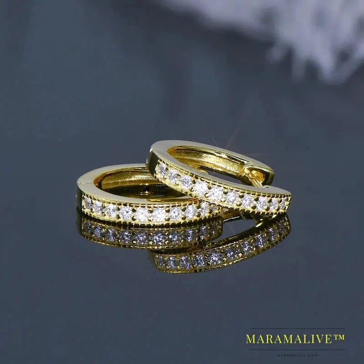 Classic Small Hoops Original Moissanite Diamond Earrings Silver 925 Sterling for Women 2023 Trend Accessories Jewelry Gift