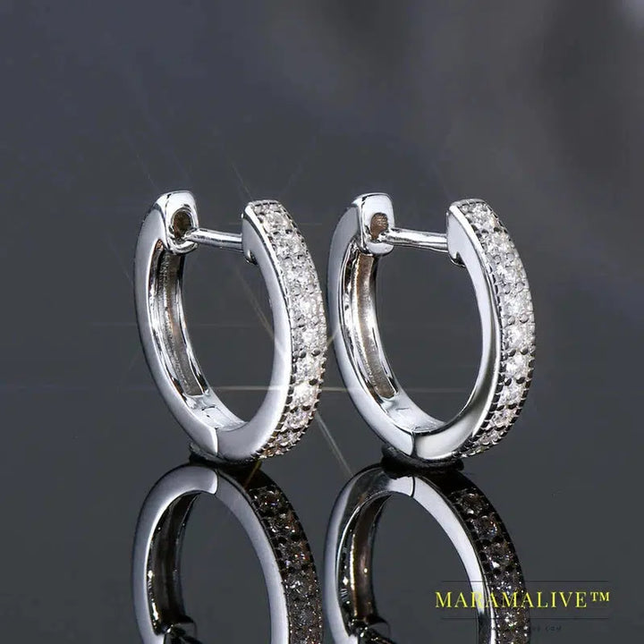 Classic Small Hoops Original Moissanite Diamond Earrings Silver 925 Sterling for Women 2023 Trend Accessories Jewelry Gift