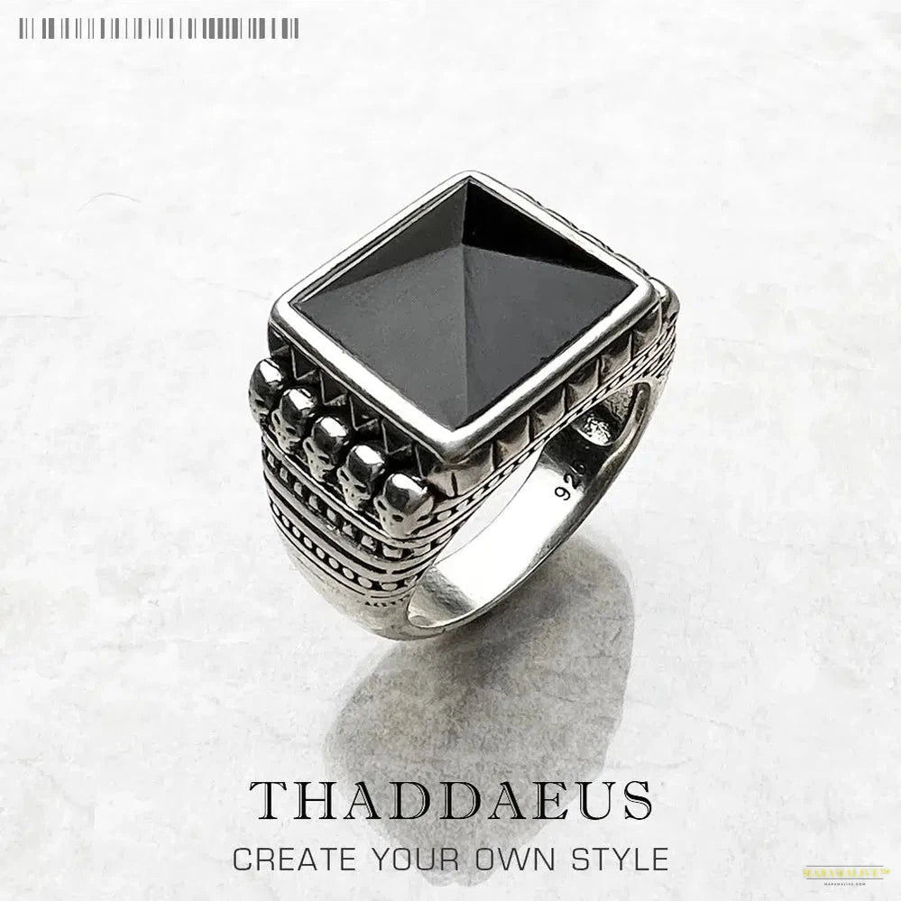 Cocktail Ring Ethno Skulls Black Europe Style Fine Jewelry For Men & Women Brand New Gift In 925 Sterling Silver