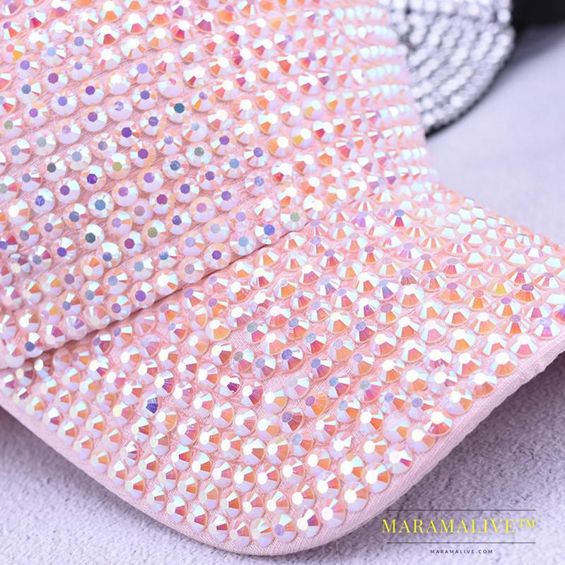 Colorful diamond-studded summer baseball cap