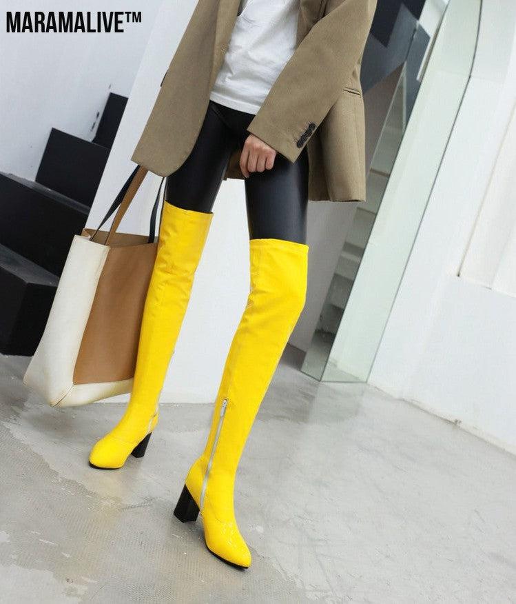 Comfortable And Casual, Thick High-Heeled Long Tube