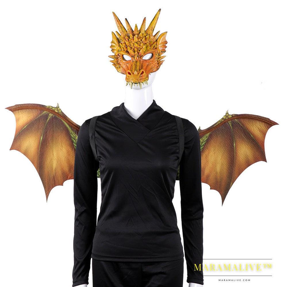 Cos Head Cover Men Non Woven Dragon Mask Wings