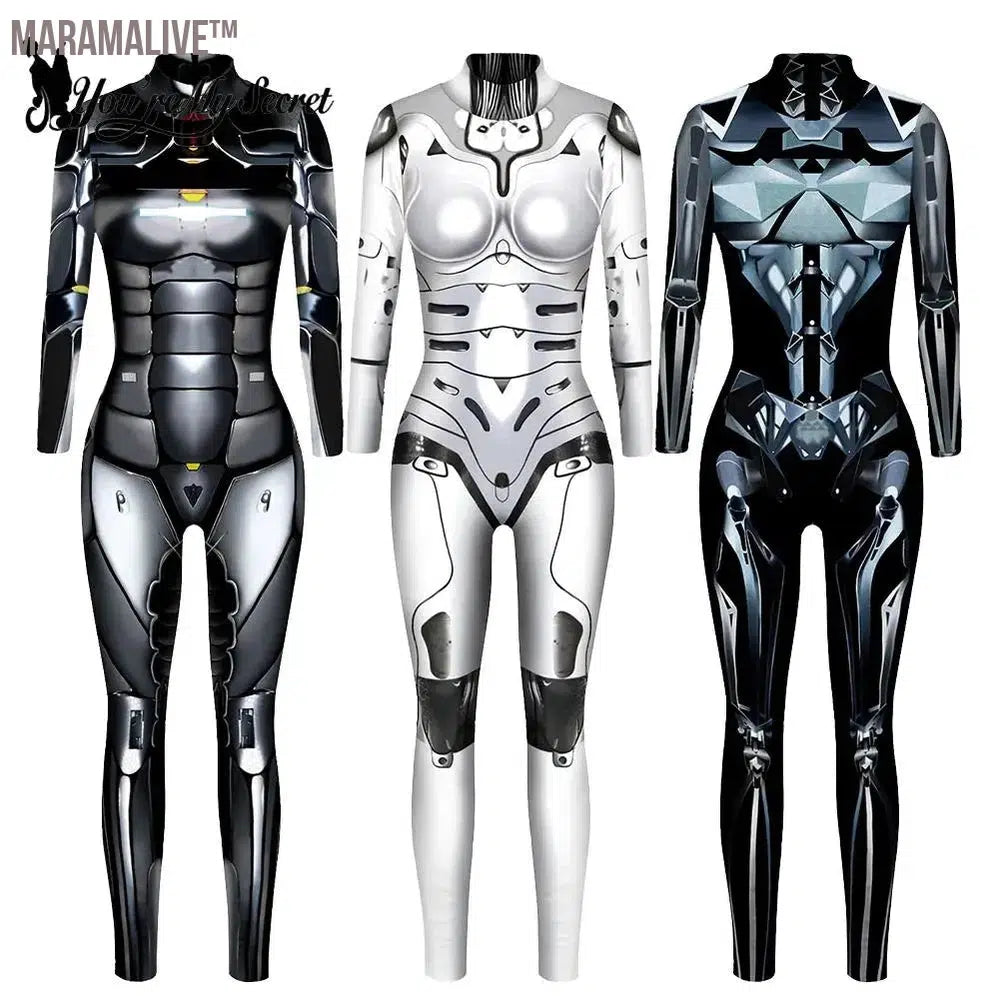 Cosplay Costume New Design Robot Punk Jumpsuit punk Zentai Halloween Bodysuit Adult Carnival Clothing