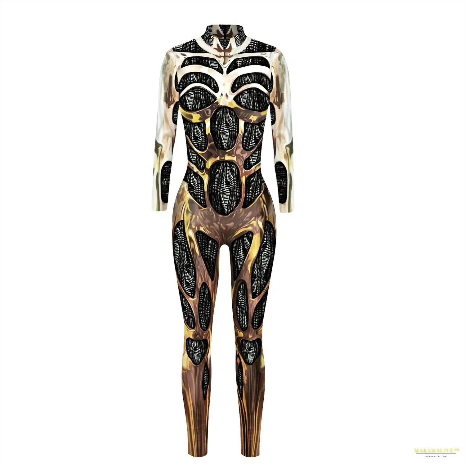 Cosplay Costume Punk Robot Punk 3D Print Black Women Bodysuit Slim Jumpsuit Unisex Performance Outfit Catsuit