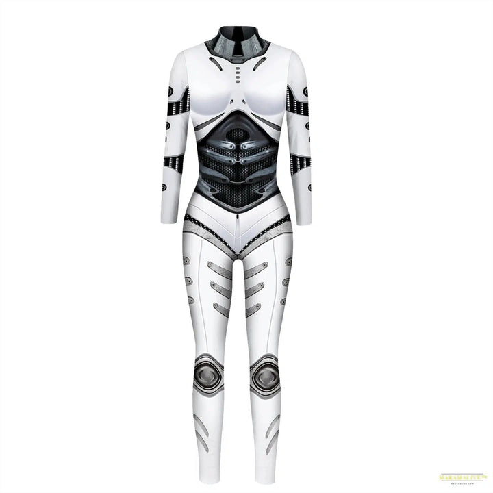 Cosplay Costume Punk Robot Punk 3D Print Black Women Bodysuit Slim Jumpsuit Unisex Performance Outfit Catsuit