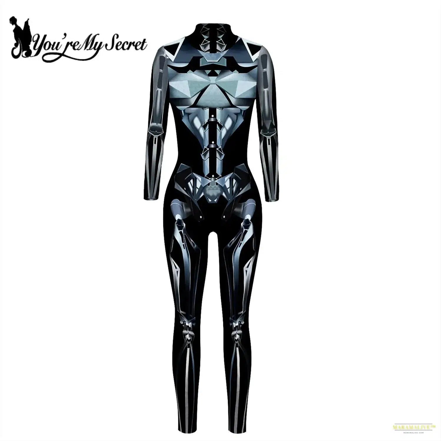 Cosplay Costume Punk Robot Punk 3D Print Black Women Bodysuit Slim Jumpsuit Unisex Performance Outfit Catsuit