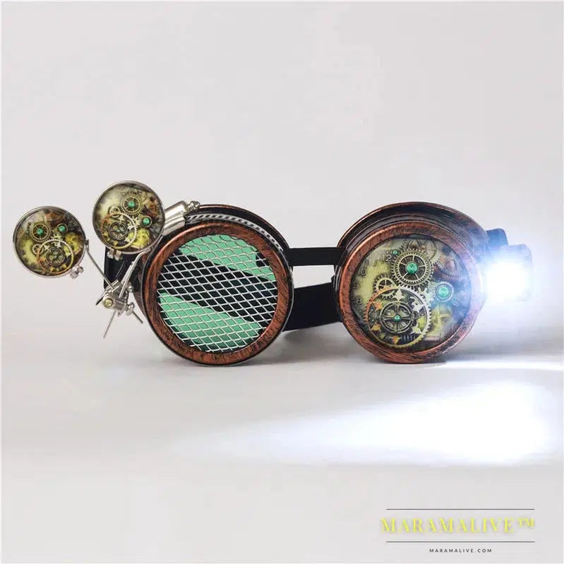 Cosplay Vintage Rivet Steampunk Goggles Glasses Welding Gothic Freeshipping&Wholesale