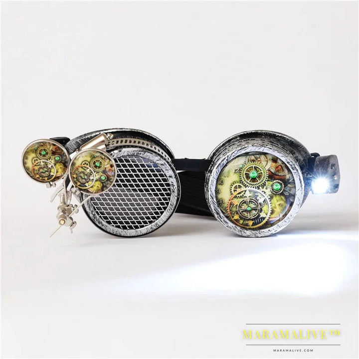 Cosplay Vintage Rivet Steampunk Goggles Glasses Welding Gothic Freeshipping&Wholesale