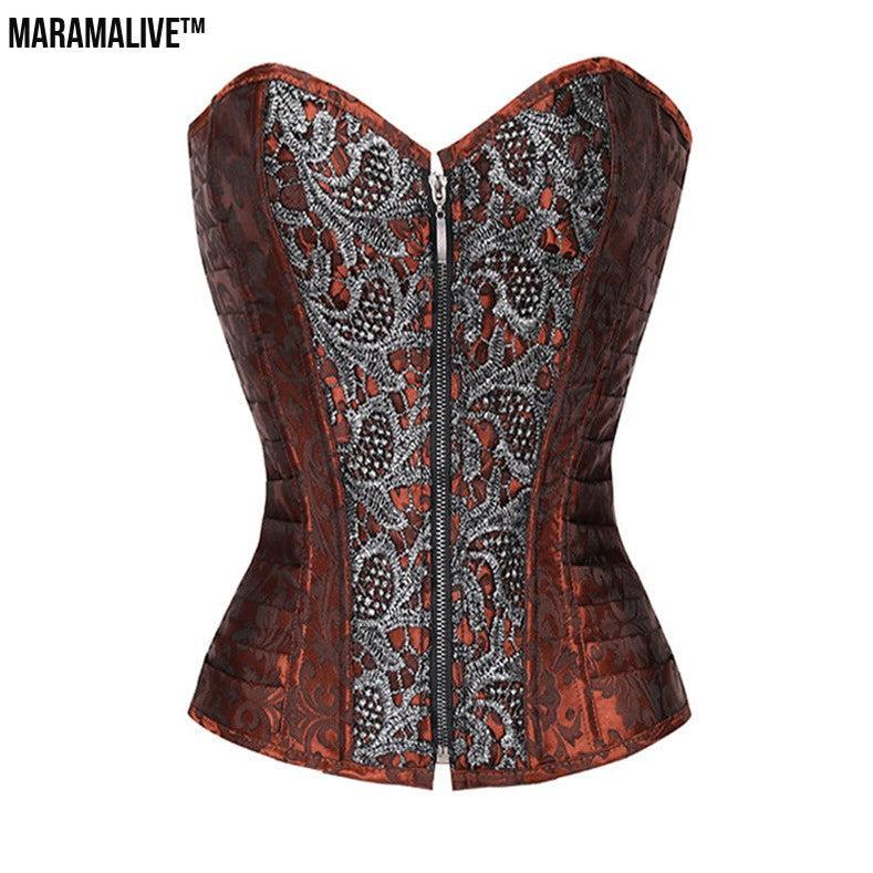 Court Gothic PU Retro Fashion Luxury Sexy Lock Corset