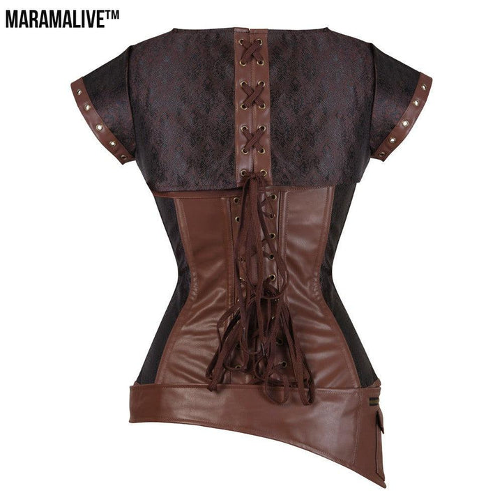 Court Gothic PU Retro Fashion Luxury Sexy Lock Corset