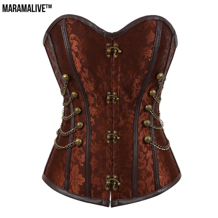 Court Gothic PU Retro Fashion Luxury Sexy Lock Corset