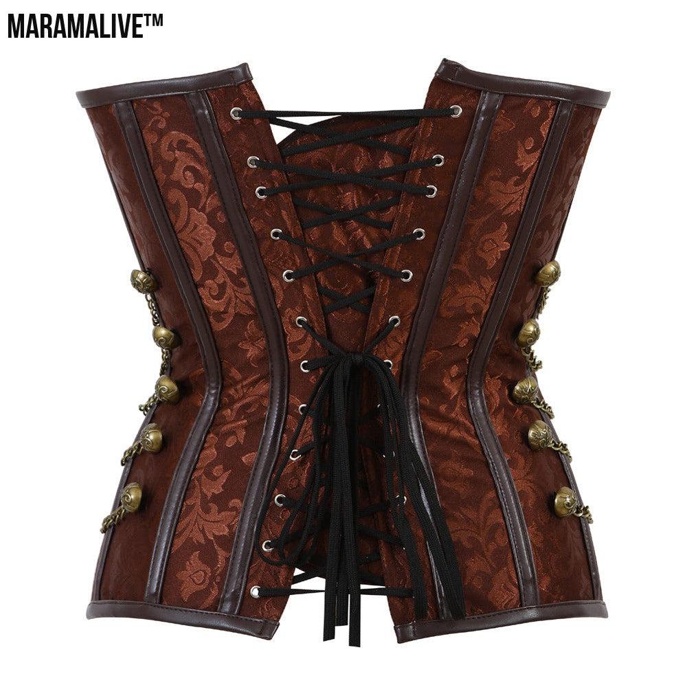 Court Gothic PU Retro Fashion Luxury Sexy Lock Corset