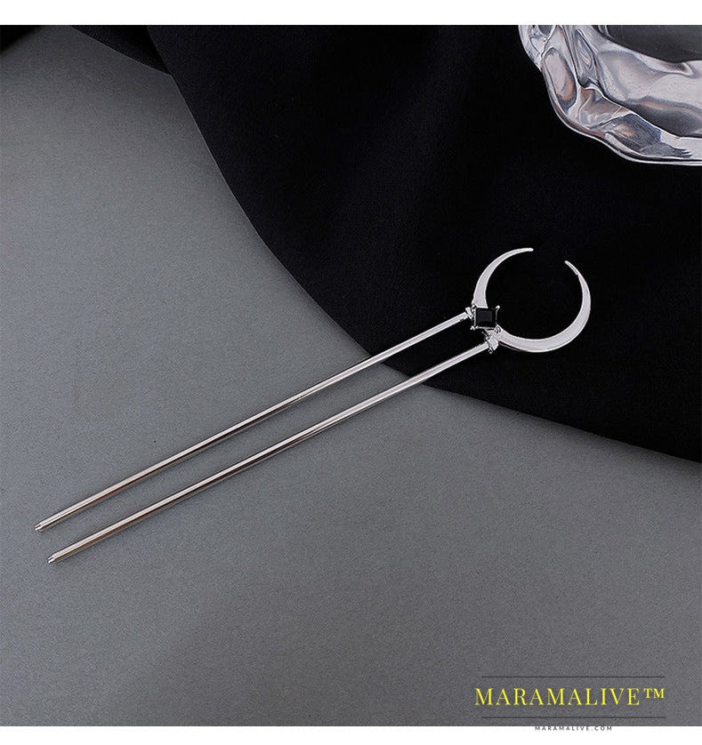 Crescent Metal U-shaped Hair Pin Simple Modern