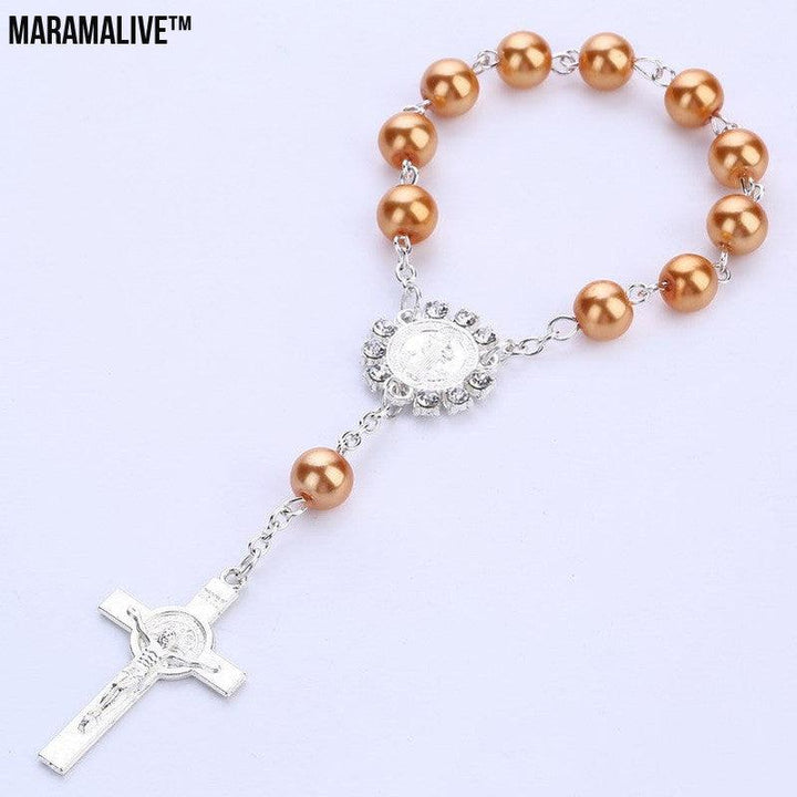 Cross Pendant Rosary Bracelet