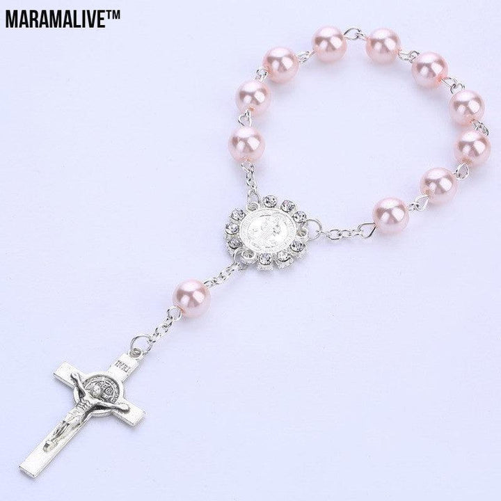 Cross Pendant Rosary Bracelet