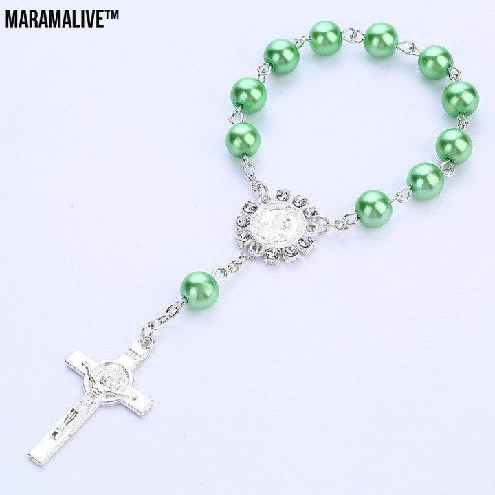 Cross Pendant Rosary Bracelet