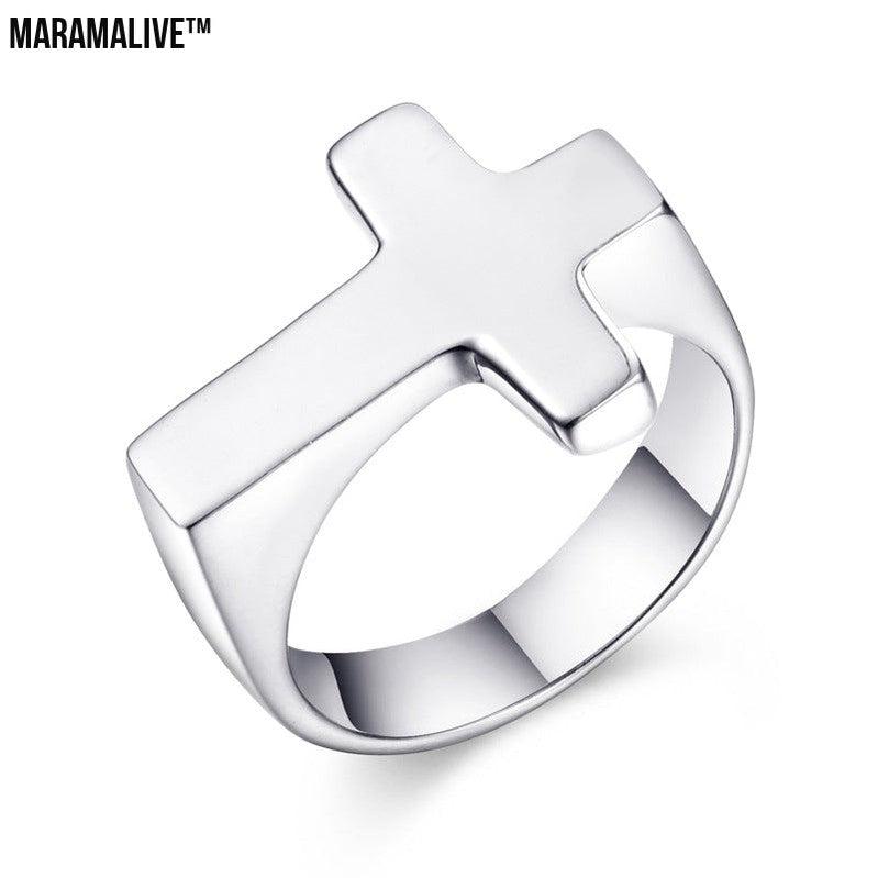 Cross titanium steel ring