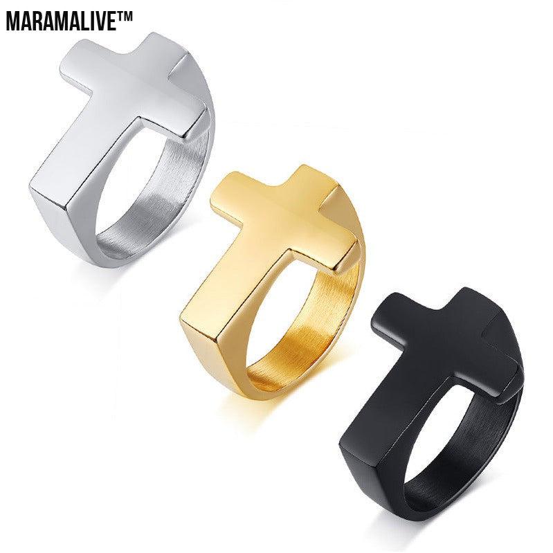 Cross titanium steel ring