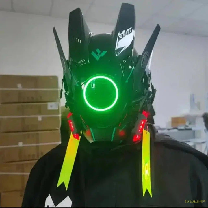 Cyberpunk LED Festival Mask - Steampunk Halloween/Christmas Cosplay Helmet - Unique Unisex Party Gift