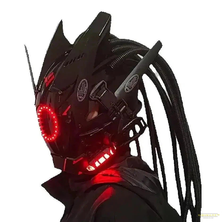 Cyberpunk LED Festival Mask - Steampunk Halloween/Christmas Cosplay Helmet - Unique Unisex Party Gift