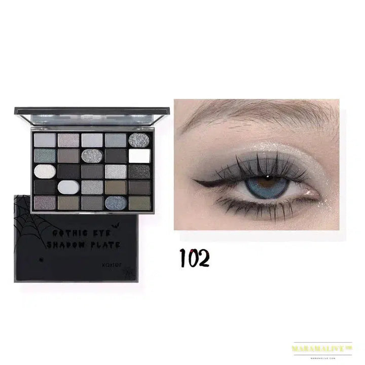 Dark Gothic Eye Shadow Palette - Pearlescent Matte with Fine Sparkles & Mysterious Strobes