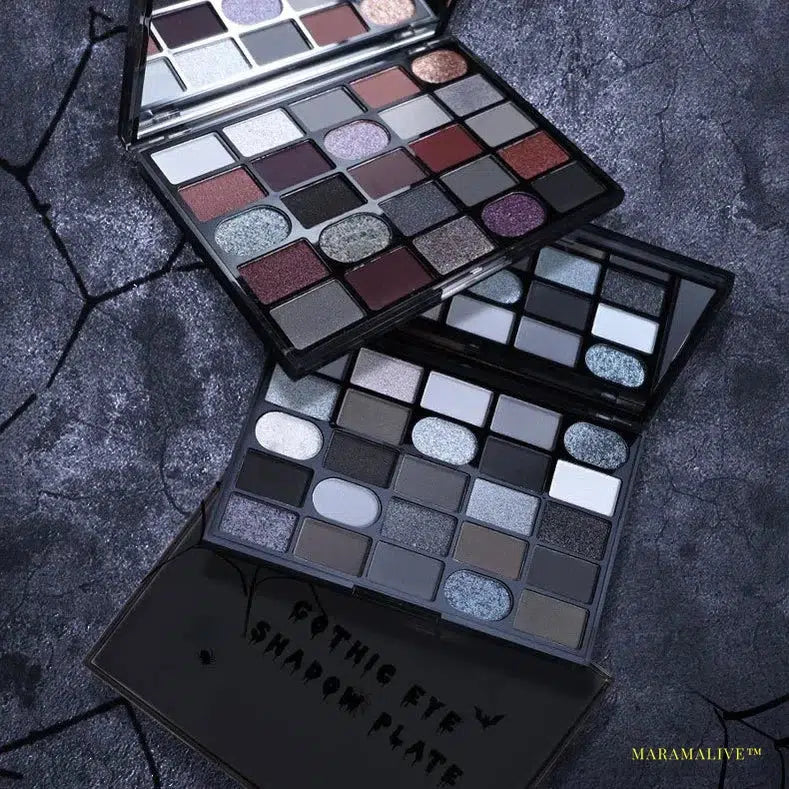 Dark Gothic Eye Shadow Palette - Pearlescent Matte with Fine Sparkles & Mysterious Strobes