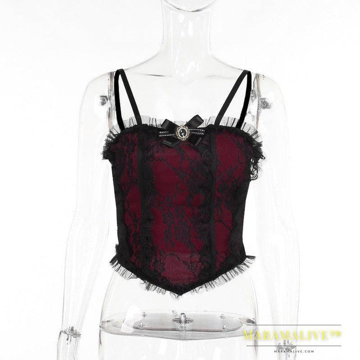 Dark gothic lace camisole | Dark romantic lace top