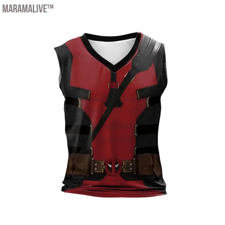 Deadpool Cosplay Wolverine Cosplay Superhero Printed Vest Comic Compression Workout Bodybuilding Tank Tops