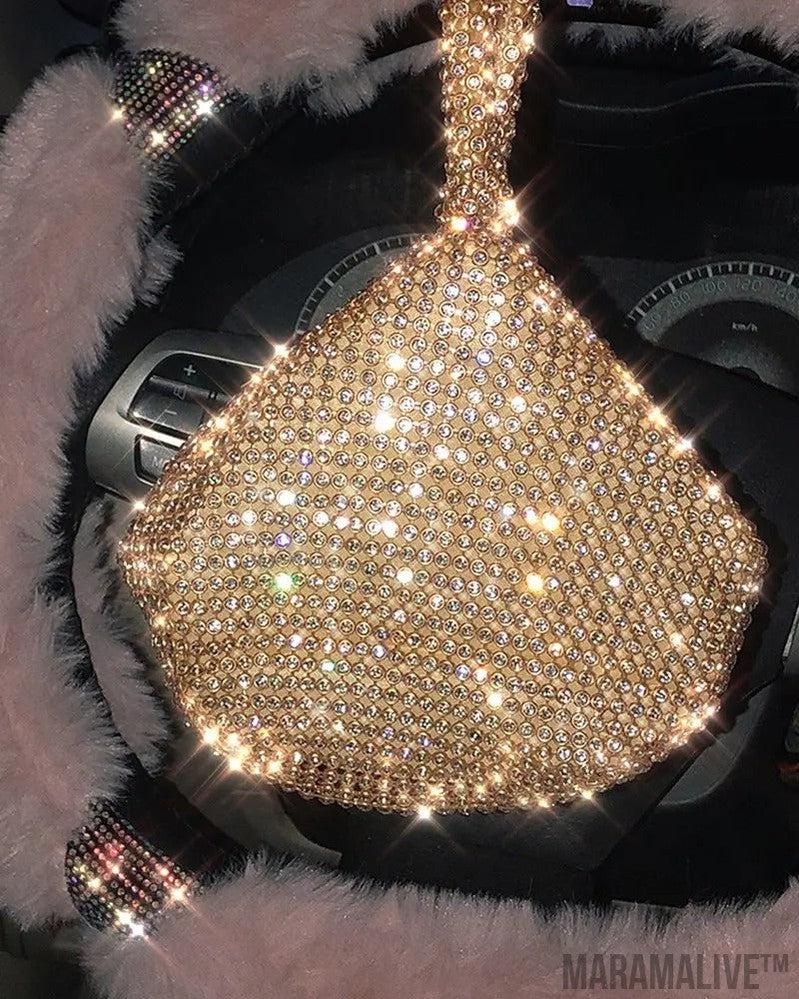 Diamond Triangle Rhinestone Round Dinner Bag