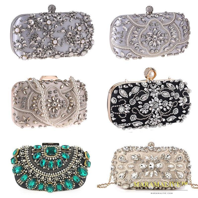 Diamond-studded ladies banquet evening bag