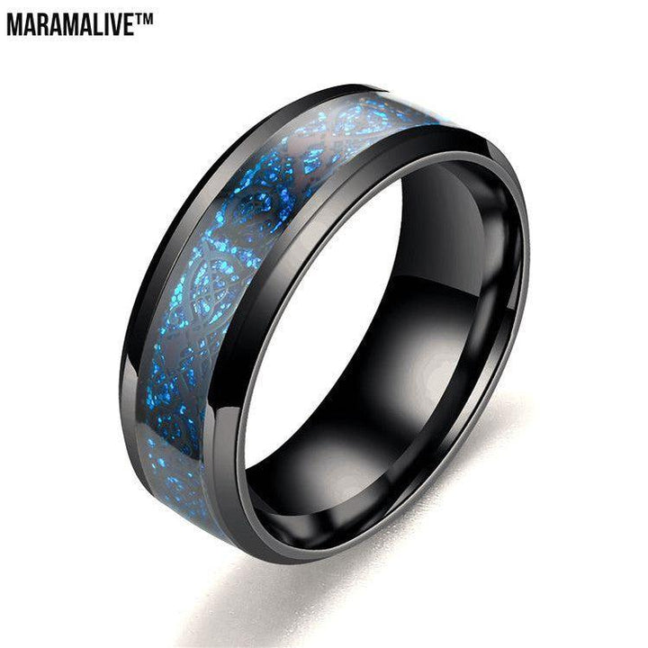 Dragon Pattern Rings Men Stainless Steel Ring Jewelry