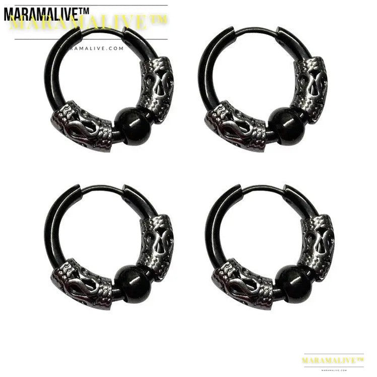 Dragon Totem Hoop Earrings - Men