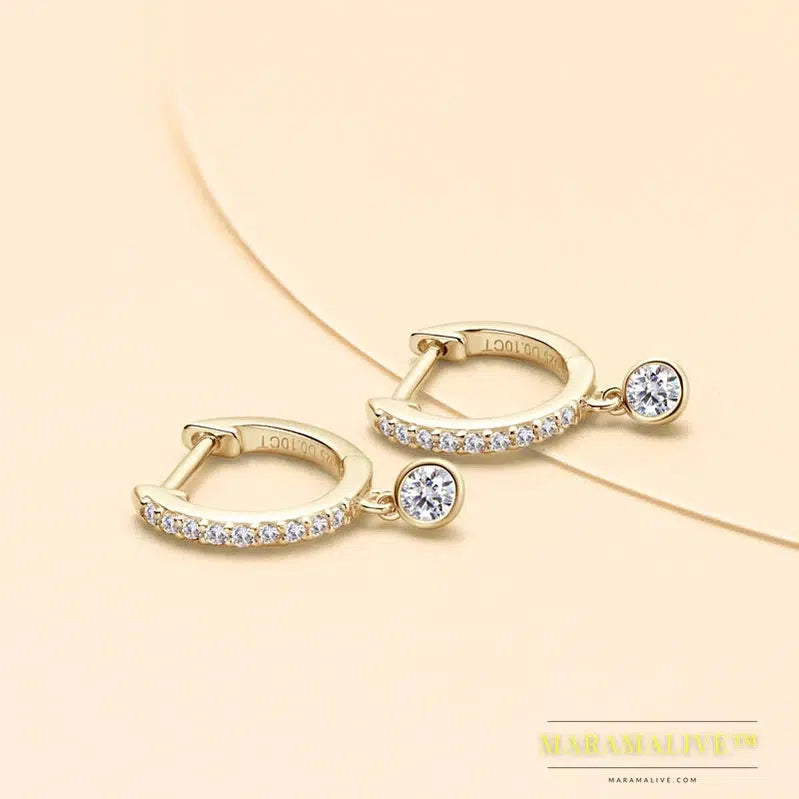 Drop Earrings Real D Color VVS1 Moissanite Diamond Hoops Earrings 925 Silver Woman Jewelry original Certified