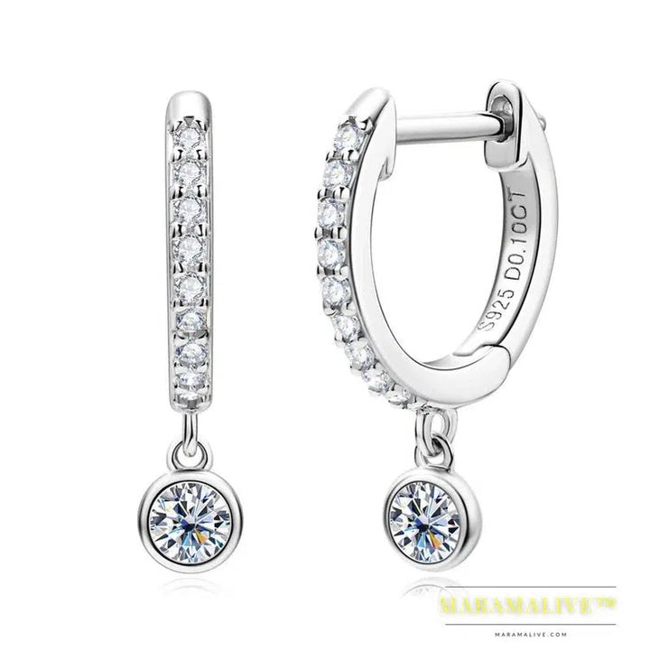 Drop Earrings Real D Color VVS1 Moissanite Diamond Hoops Earrings 925 Silver Woman Jewelry original Certified