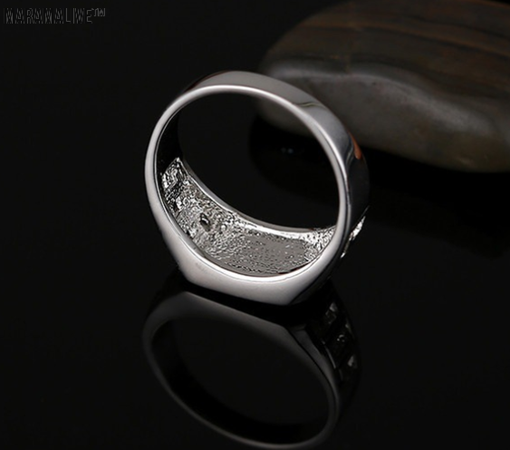 Drop oil ring European and American classic square fashion men's ring