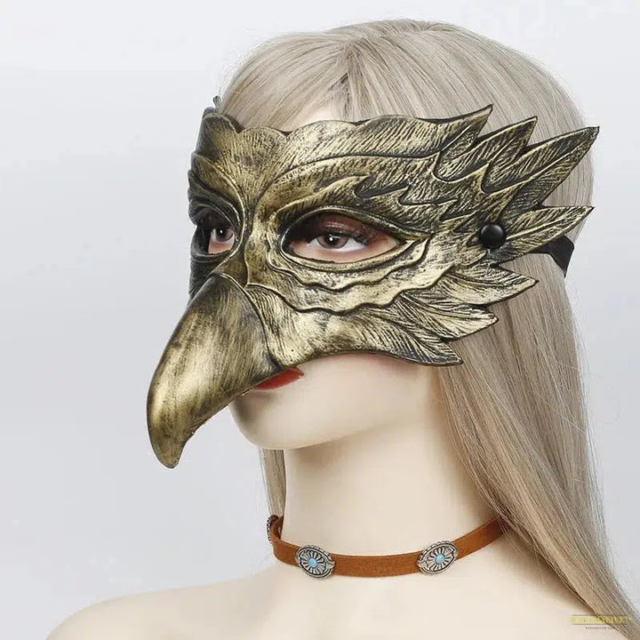 Eagle Mask Half Face Mask Steampunk Cosplay Party Animal Bird Costume Props for Halloween Masquerade Cosplay Fun Party Mask