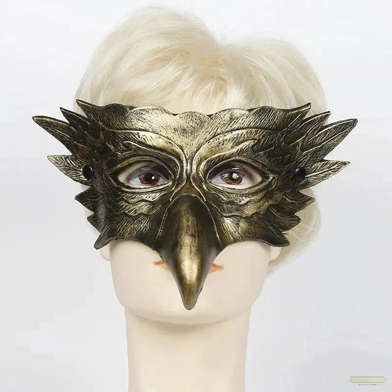 Eagle Mask Half Face Mask Steampunk Cosplay Party Animal Bird Costume Props for Halloween Masquerade Cosplay Fun Party Mask