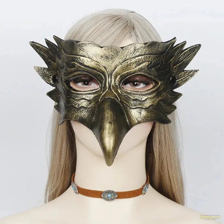 Eagle Mask Half Face Mask Steampunk Cosplay Party Animal Bird Costume Props for Halloween Masquerade Cosplay Fun Party Mask