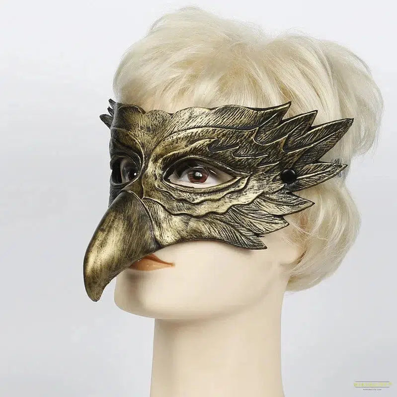 Eagle Mask Half Face Mask Steampunk Cosplay Party Animal Bird Costume Props for Halloween Masquerade Cosplay Fun Party Mask