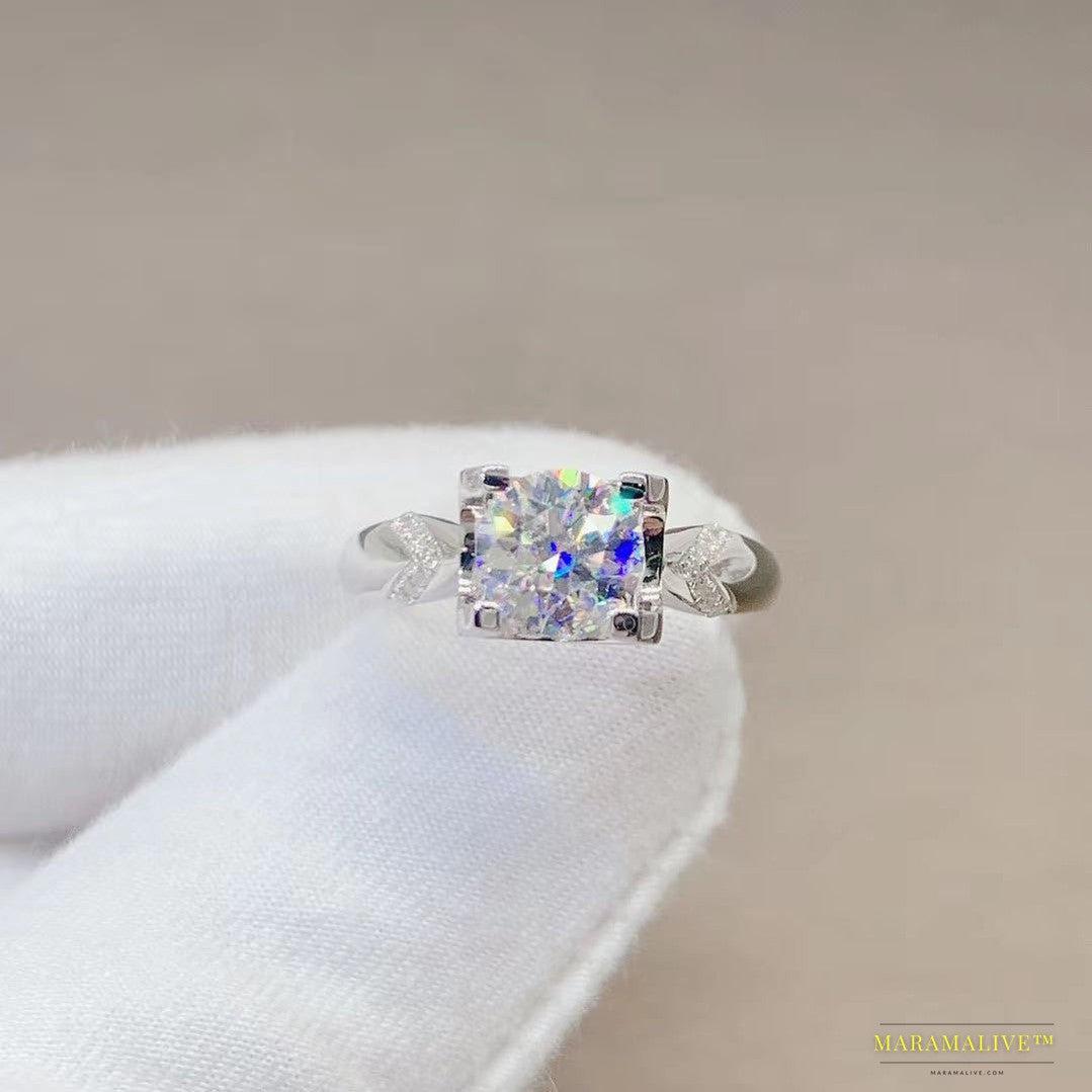 Eco-Luxurious Moissanite Ring: Ethically-Sourced Lab-Made Diamond Shimmer