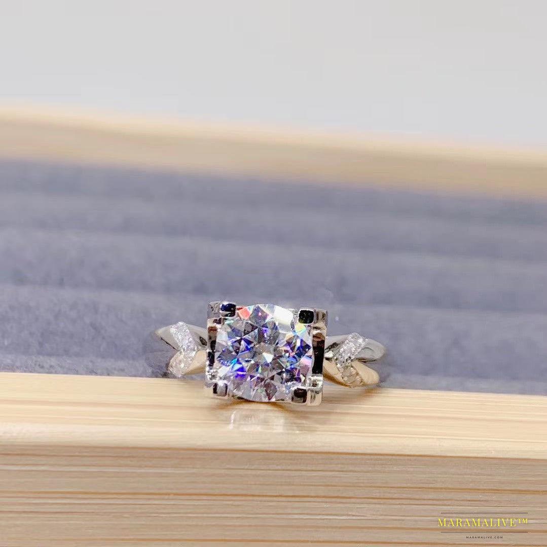 Eco-Luxurious Moissanite Ring: Ethically-Sourced Lab-Made Diamond Shimmer