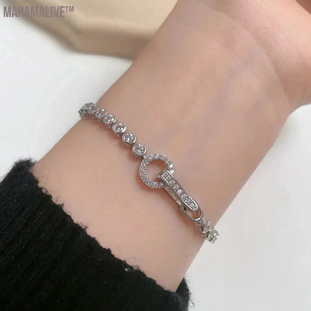 Elegant 925 Sterling Silver Moissanite Fine Bracelets