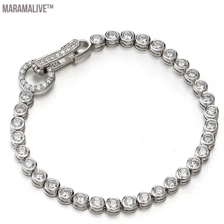 Elegant 925 Sterling Silver Moissanite Fine Bracelets