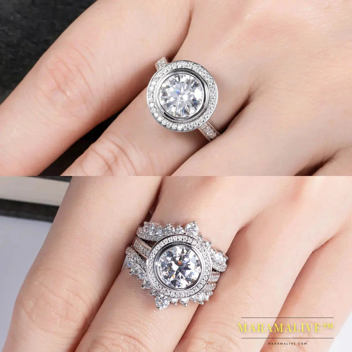 Elegant Moissanite Halo Rings - Timeless, Classic Designs