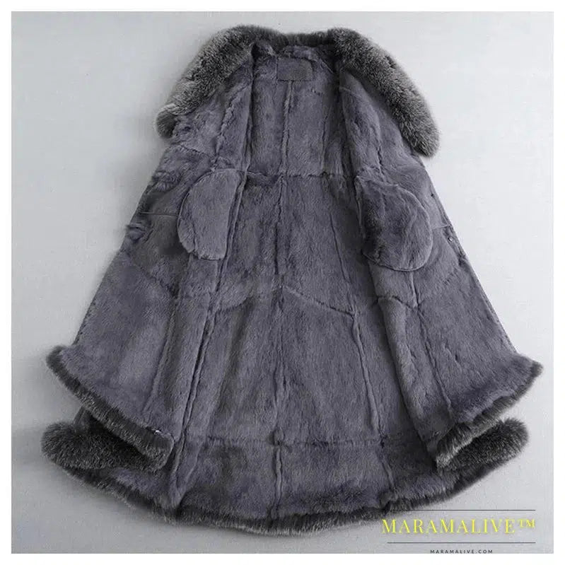 Elegant Women's Fur-Trimmed Long Winter Parka Coats