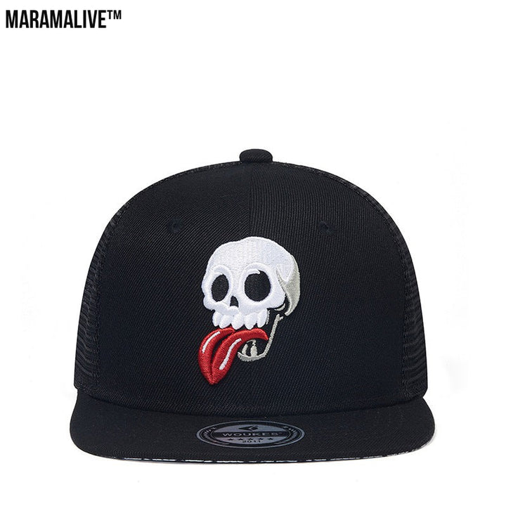 Embroidered Skull Hip Hop Polyester Hat