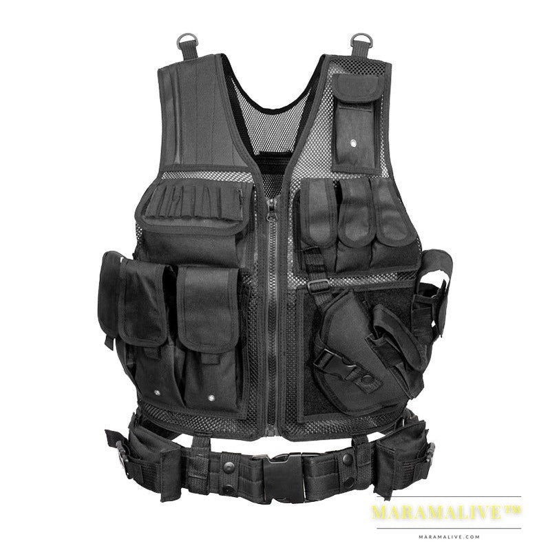 Equipped with tactical vest and vest