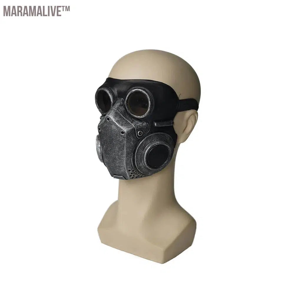 Eraspooky Medieval Steampunk Gas Mask Cosplay Unisex Latex Full Face Mask Halloween Costume Props