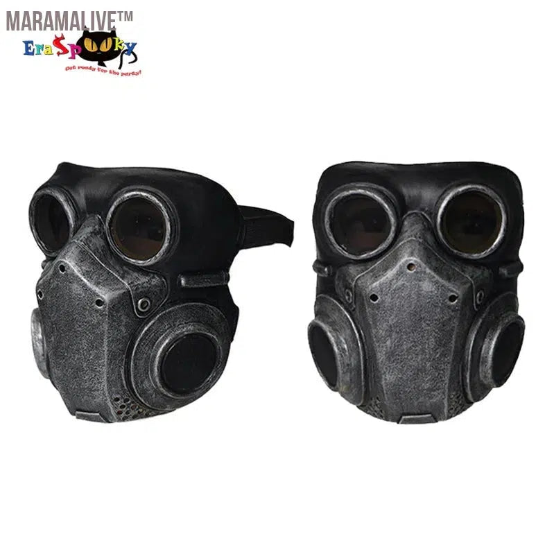 Eraspooky Medieval Steampunk Gas Mask Cosplay Unisex Latex Full Face Mask Halloween Costume Props